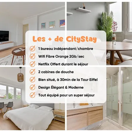 Citystay Full Brand New 3 Bedrooms 5min To Paris Apartment *